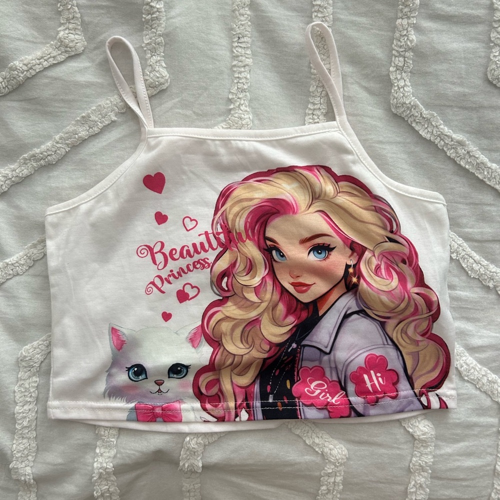 SHEIN White Cartoon Graphic Top